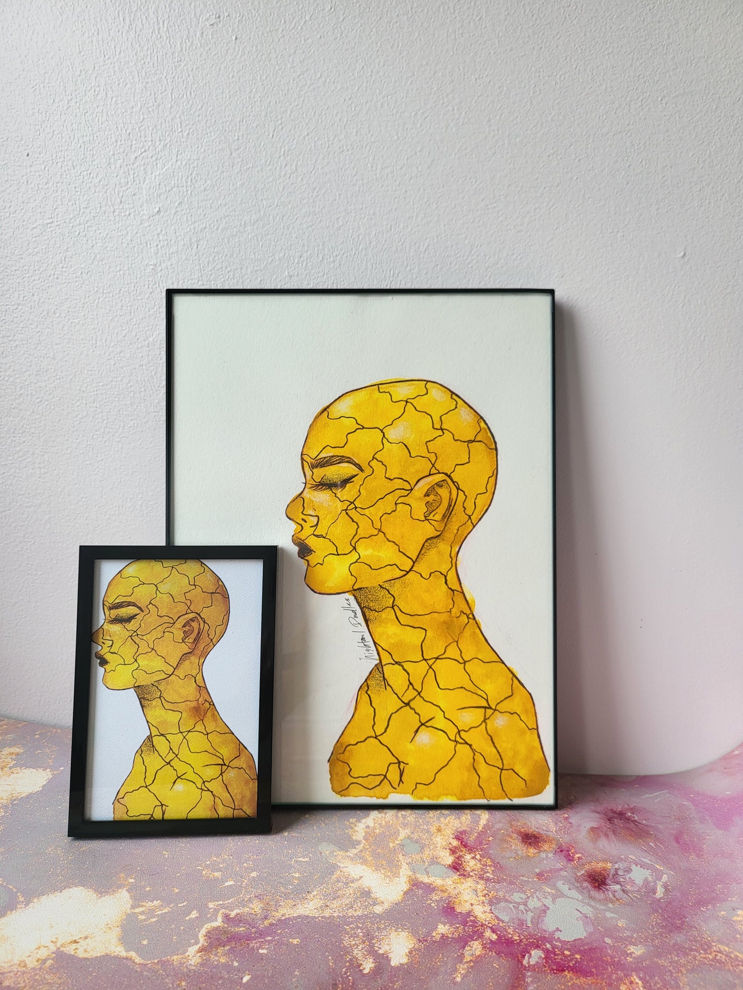 4x6 in. Watercolor Art Print from Original Painting “Drought” by Nightowl Doodles, Fine Art Print, Mixed Media Painting Print