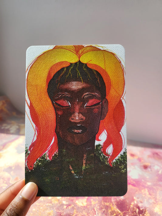 4x6 in. Watercolor Art Print from Original Painting “Volcanic Eruption” by Nightowl Doodles, Fine Art Print, Mixed Media Painting Print