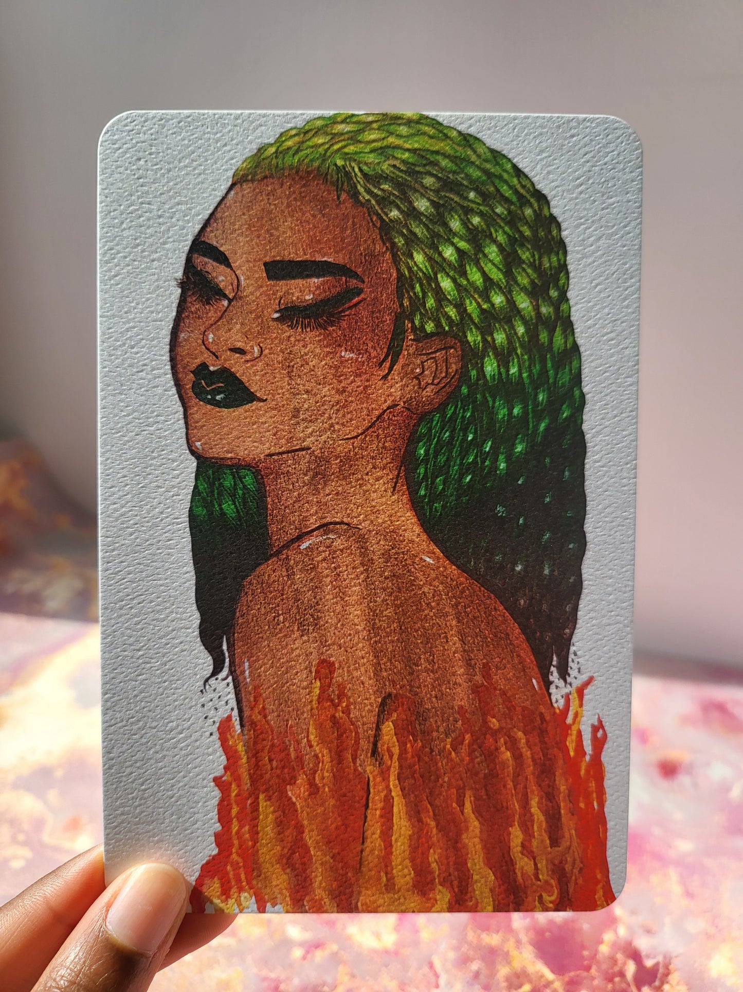 4x6 in. Watercolor Art Print from Original Painting “Forest Fire” by Nightowl Doodles, Fine Art Print, Mixed Media Painting Print