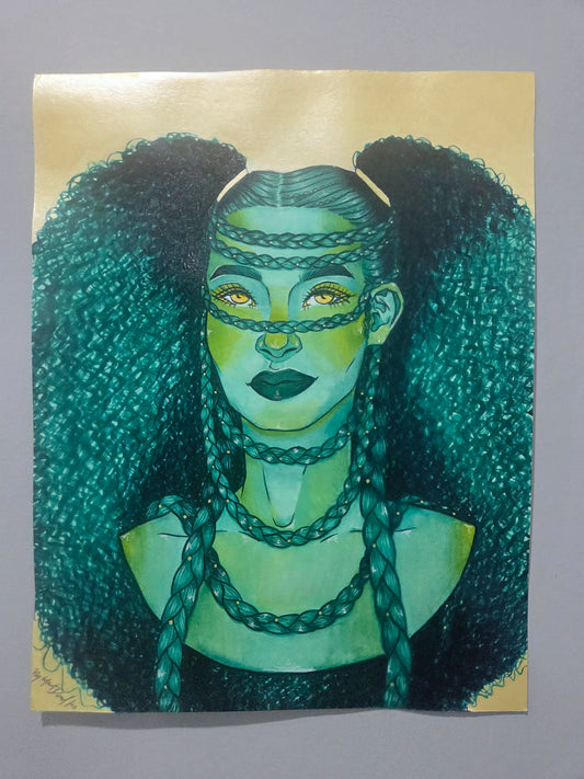 11x14 in. Original Watercolor Painting “Yellow” by Nightowl Doodles, Not a Print, One-of-a-Kind Original Art