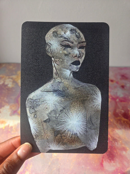 4x6 in. Watercolor Art Print from Original Painting “Mercury” by Nightowl Doodles, Fine Art Print, Mixed Media Painting Print