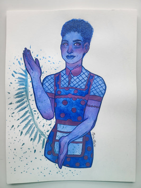 9x12 in. Original Watercolor Painting “Consul” by Nightowl Doodles, Not a Print, One-of-a-Kind Original Art