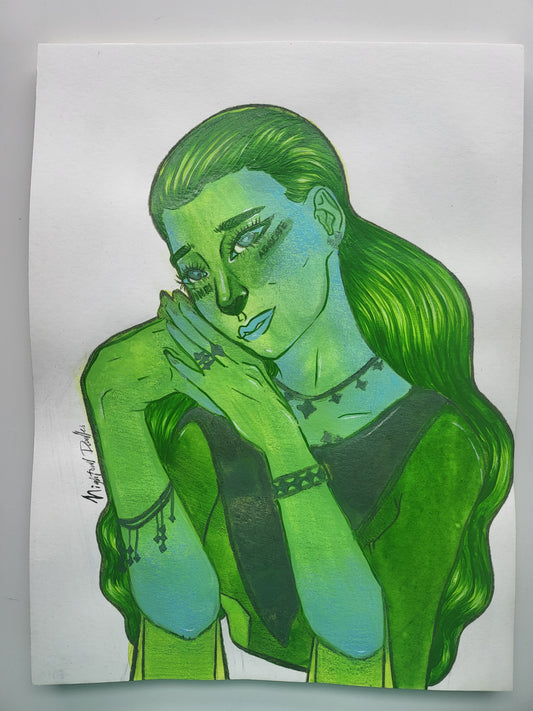 9x12 in. Original Watercolor Painting “Advocate” by Nightowl Doodles, Not a Print, One-of-a-Kind Original Art