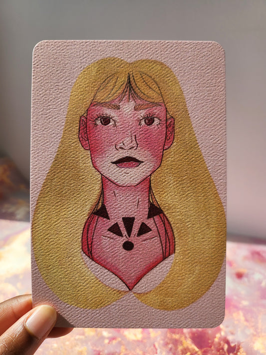 4x6 in. Watercolor Art Print from Original Painting “Skin Necklace” by Nightowl Doodles, Fine Art Print, Mixed Media Painting Print