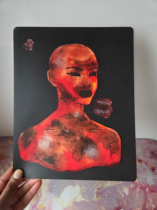 8x10 in. Watercolor Art Print from Original Painting “Mars” by Nightowl Doodles, Fine Art Print, Mixed Media Painting Print