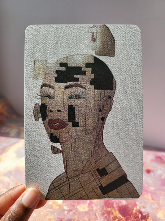 4x6 in. Watercolor Art Print from Original Painting “Cyborg” by Nightowl Doodles, Fine Art Print, Mixed Media Painting Print