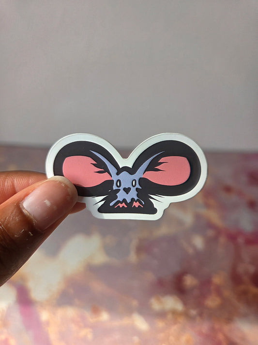 2x1 in. Matte Sticker of Cute, Big-Eared Mouse by Nightowl Doodles, Fine Art Sticker, Digital Art Sticker