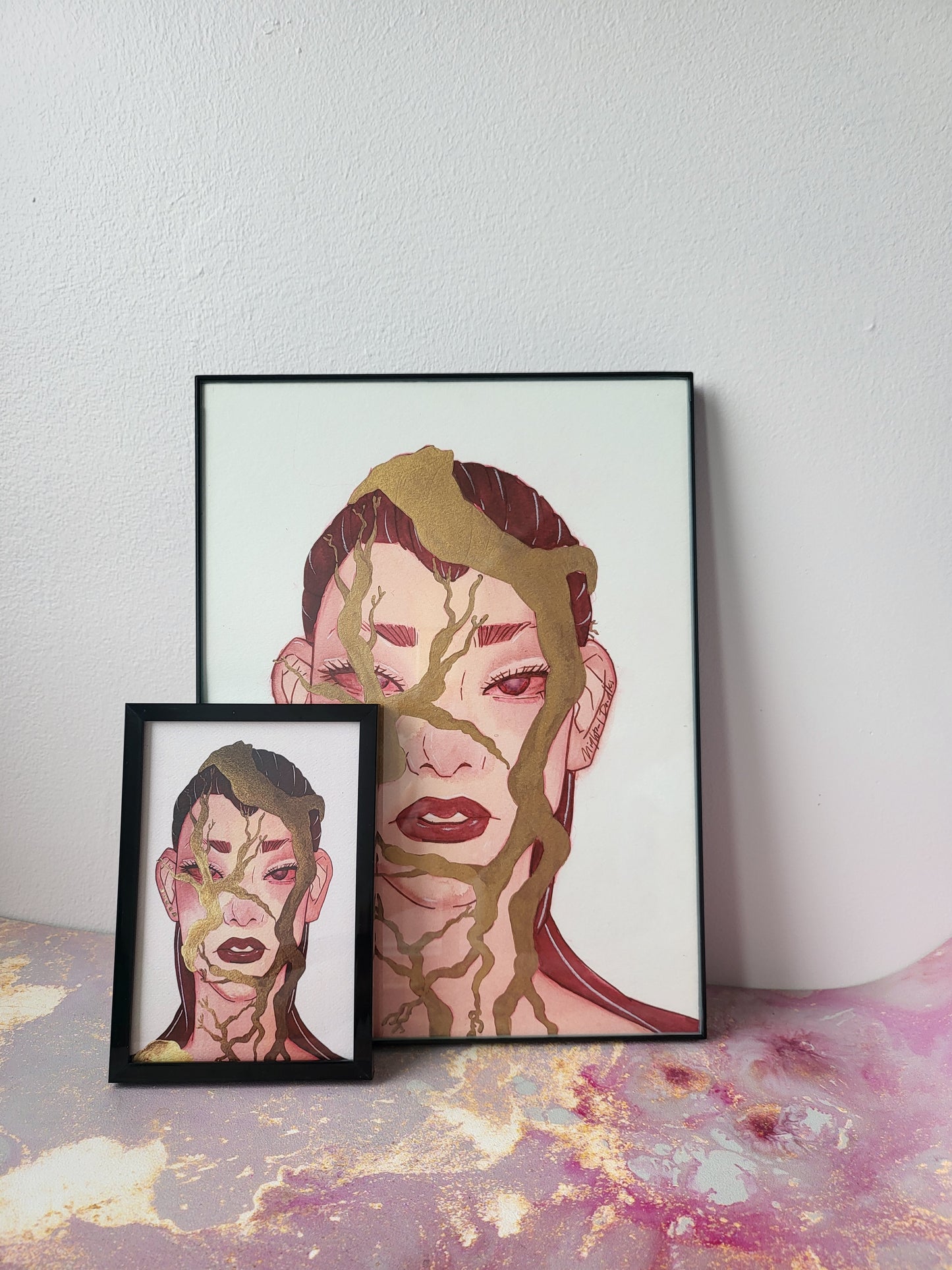 4x6 in. Watercolor Art Print from Original Painting “Takeover” by Nightowl Doodles, Fine Art Print, Mixed Media Painting Print