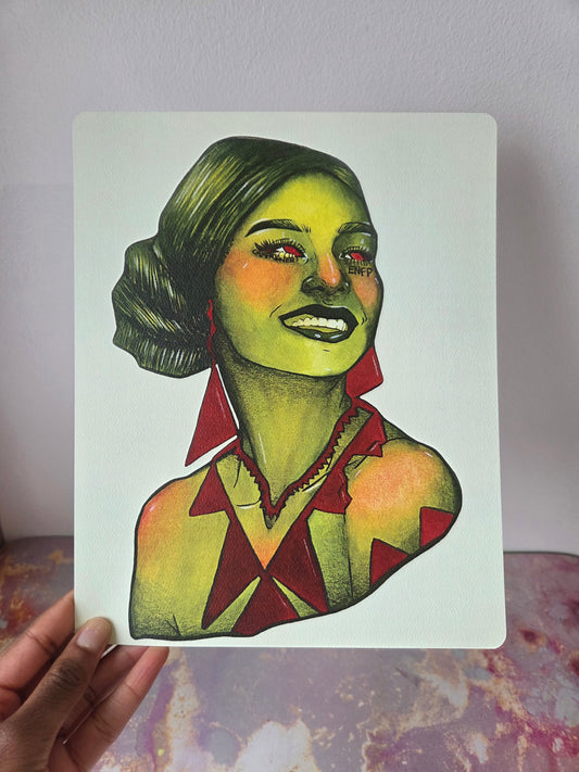 8x10 in. Watercolor Art Print from Original Painting “Campaigner” by Nightowl Doodles, Fine Art Print, Mixed Media Painting Print