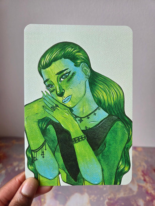 4x6 in. Watercolor Art Print from Original Painting “Advocate” by Nightowl Doodles, Fine Art Print, Mixed Media Painting Print