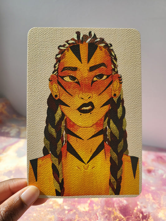 4x6 in. Watercolor Art Print from Original Painting “Tiger Girl” by Nightowl Doodles, Fine Art Print, Mixed Media Painting Print