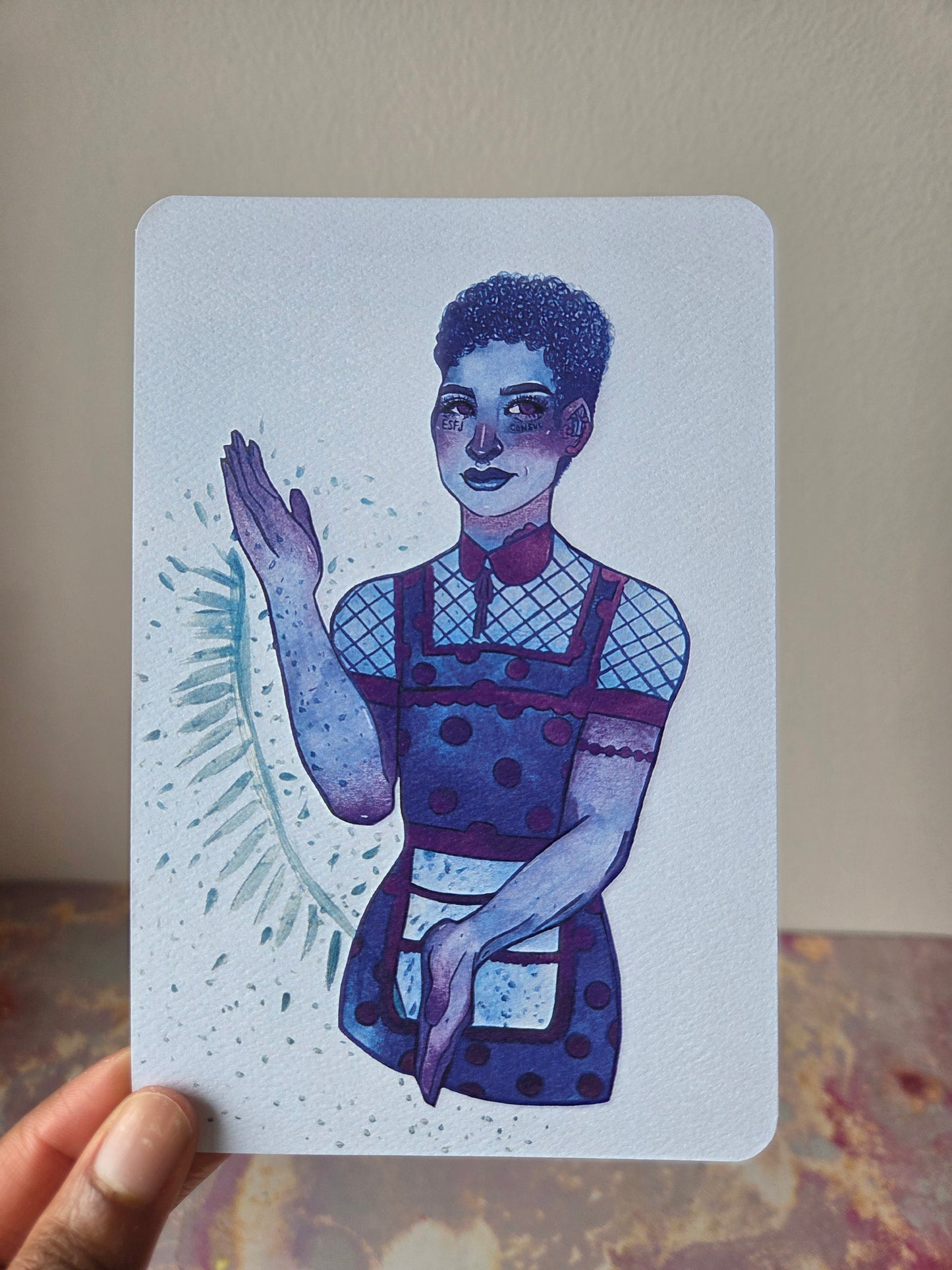 4x6 in. Watercolor Art Print from Original Painting “Consul” by Nightowl Doodles, Fine Art Print, Mixed Media Painting Print