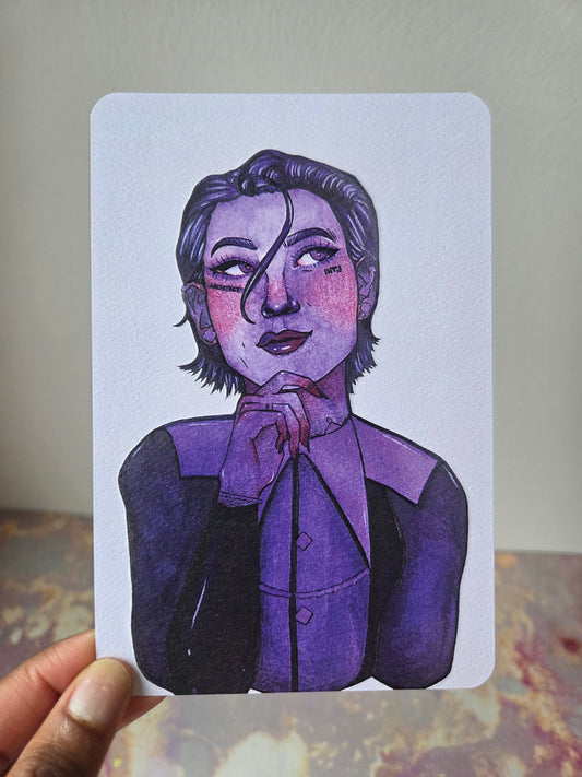 4x6 in. Watercolor Art Print from Original Painting “Architect” by Nightowl Doodles, Fine Art Print, Mixed Media Painting Print