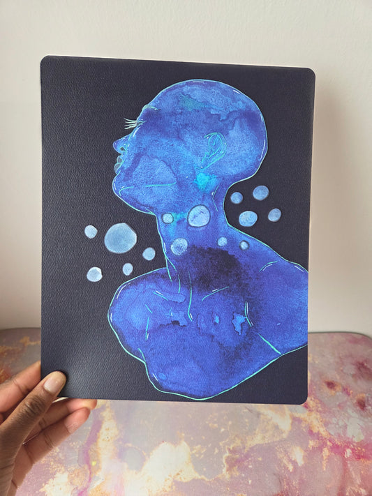 8x10 in. Watercolor Art Print from Original Painting “Neptune” by Nightowl Doodles, Fine Art Print, Mixed Media Painting Print