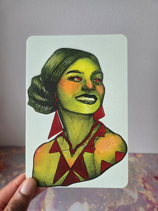 4x6 in. Watercolor Art Print from Original Painting “Campaigner” by Nightowl Doodles, Fine Art Print, Mixed Media Painting Print