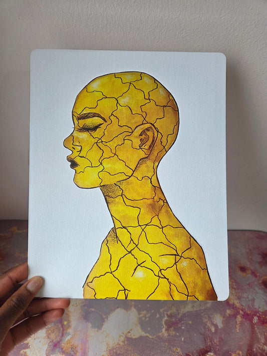 8x10 in. Watercolor Art Print from Original Painting “Drought” by Nightowl Doodles, Fine Art Print, Mixed Media Painting Print