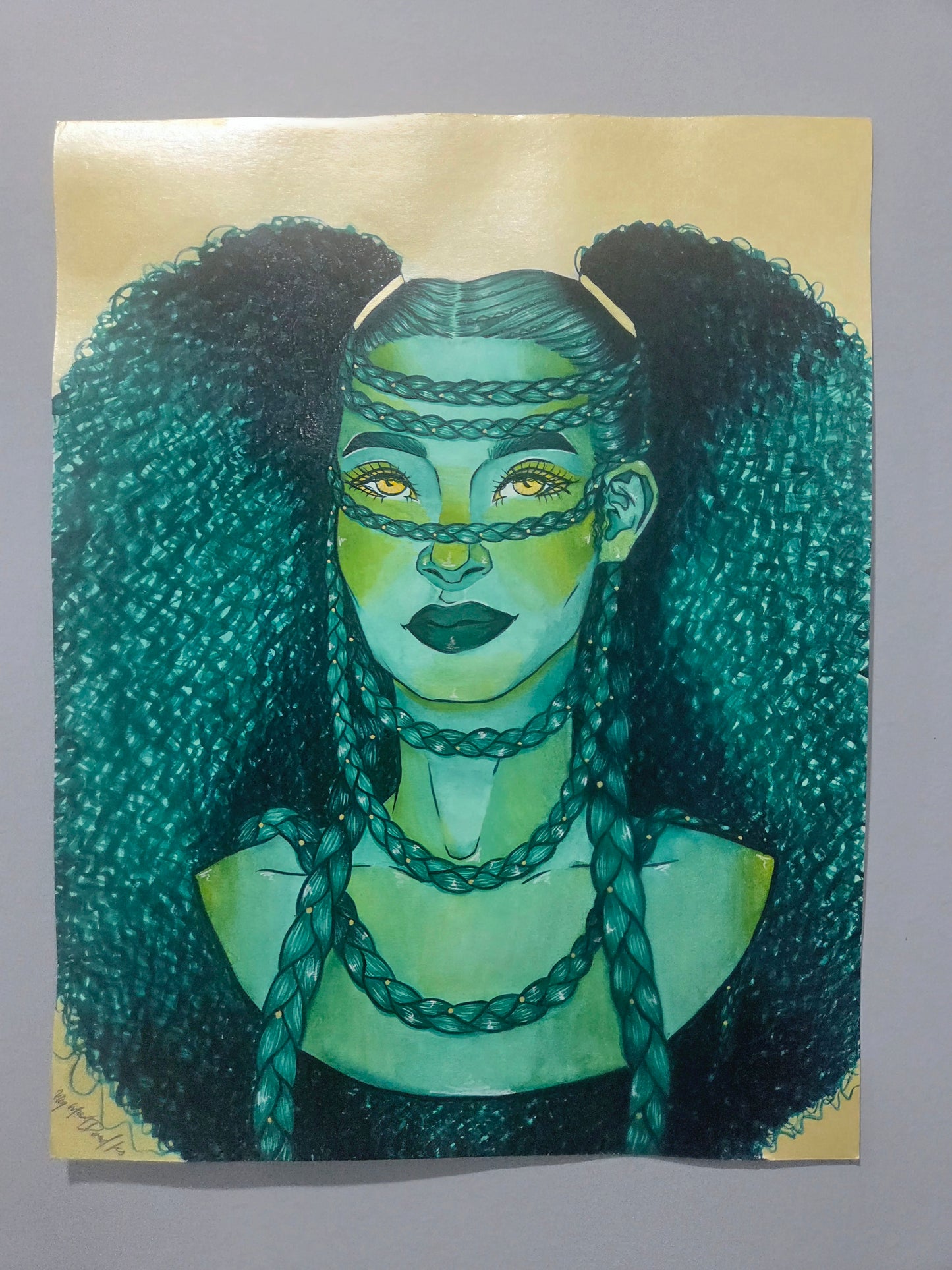 11x14 in. Original Watercolor Painting “Yellow” by Nightowl Doodles, Not a Print, One-of-a-Kind Original Art