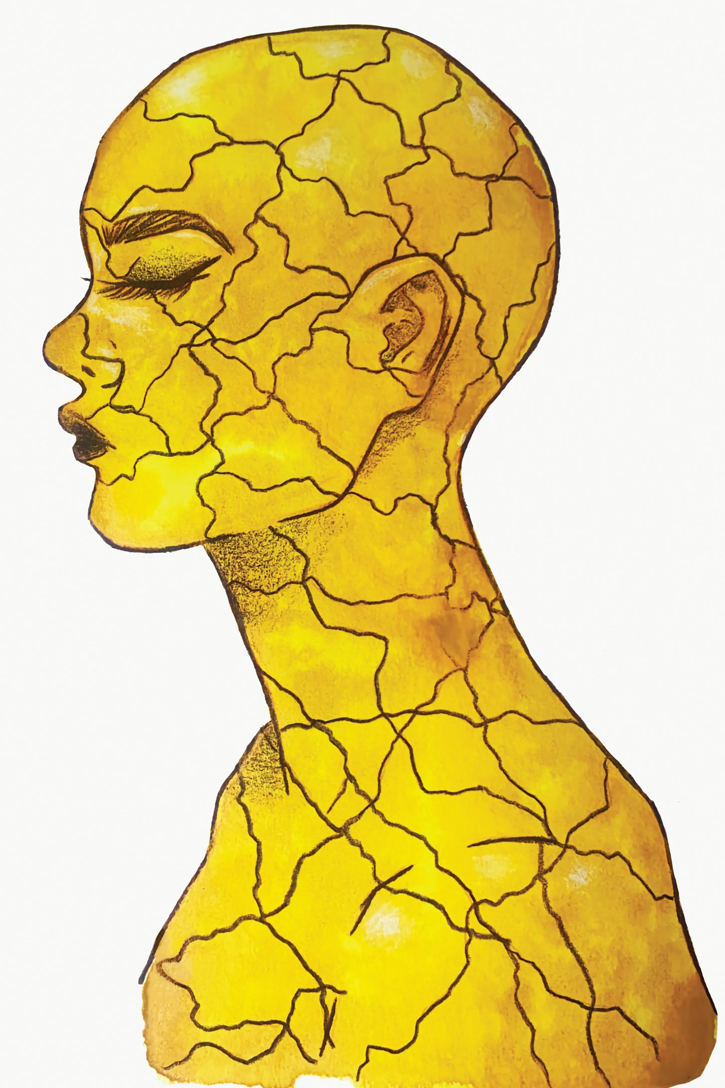 8x10 in. Watercolor Art Print from Original Painting “Drought” by Nightowl Doodles, Fine Art Print, Mixed Media Painting Print