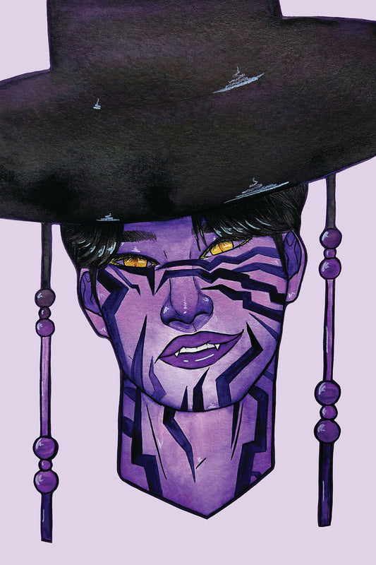 2x3 in. Matte Sticker of Jinu Fanart from K-pop Demon Hunters in Demon Form by Nightowl Doodles, Fine Art Sticker, Mixed Media Painting Sticker