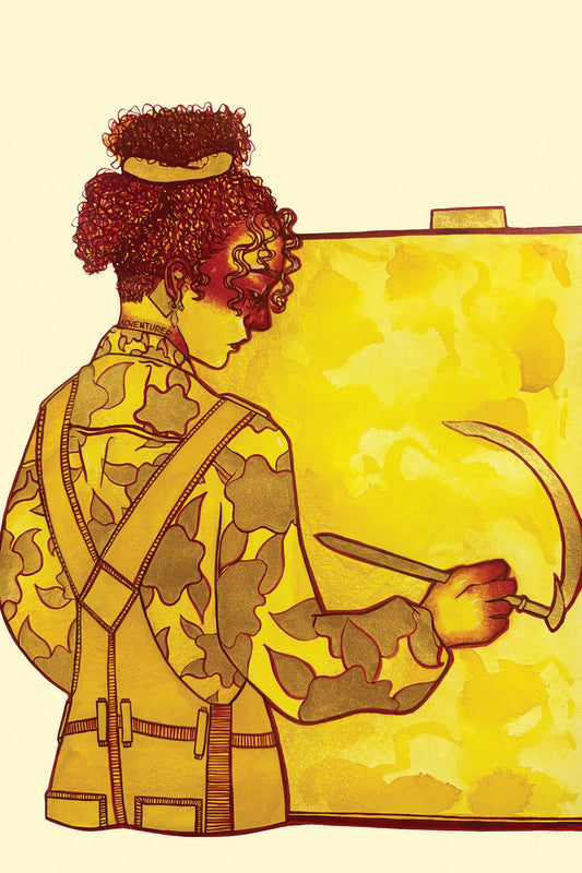 9x12 in. Original Watercolor Painting “Adventurer” by Nightowl Doodles, Not a Print, One-of-a-Kind Original Art