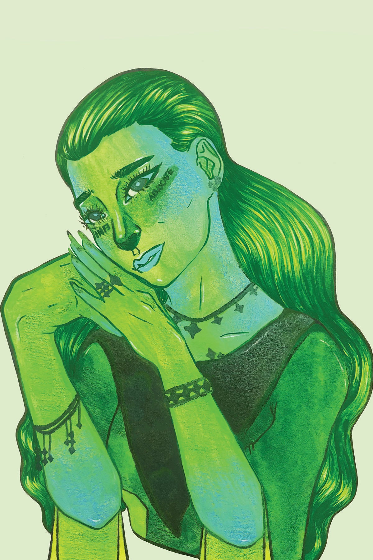 8x10 in. Watercolor Art Print from Original Painting “Advocate” by Nightowl Doodles, Fine Art Print, Mixed Media Painting Print