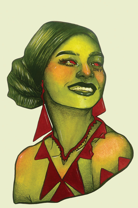 8x10 in. Watercolor Art Print from Original Painting “Campaigner” by Nightowl Doodles, Fine Art Print, Mixed Media Painting Print