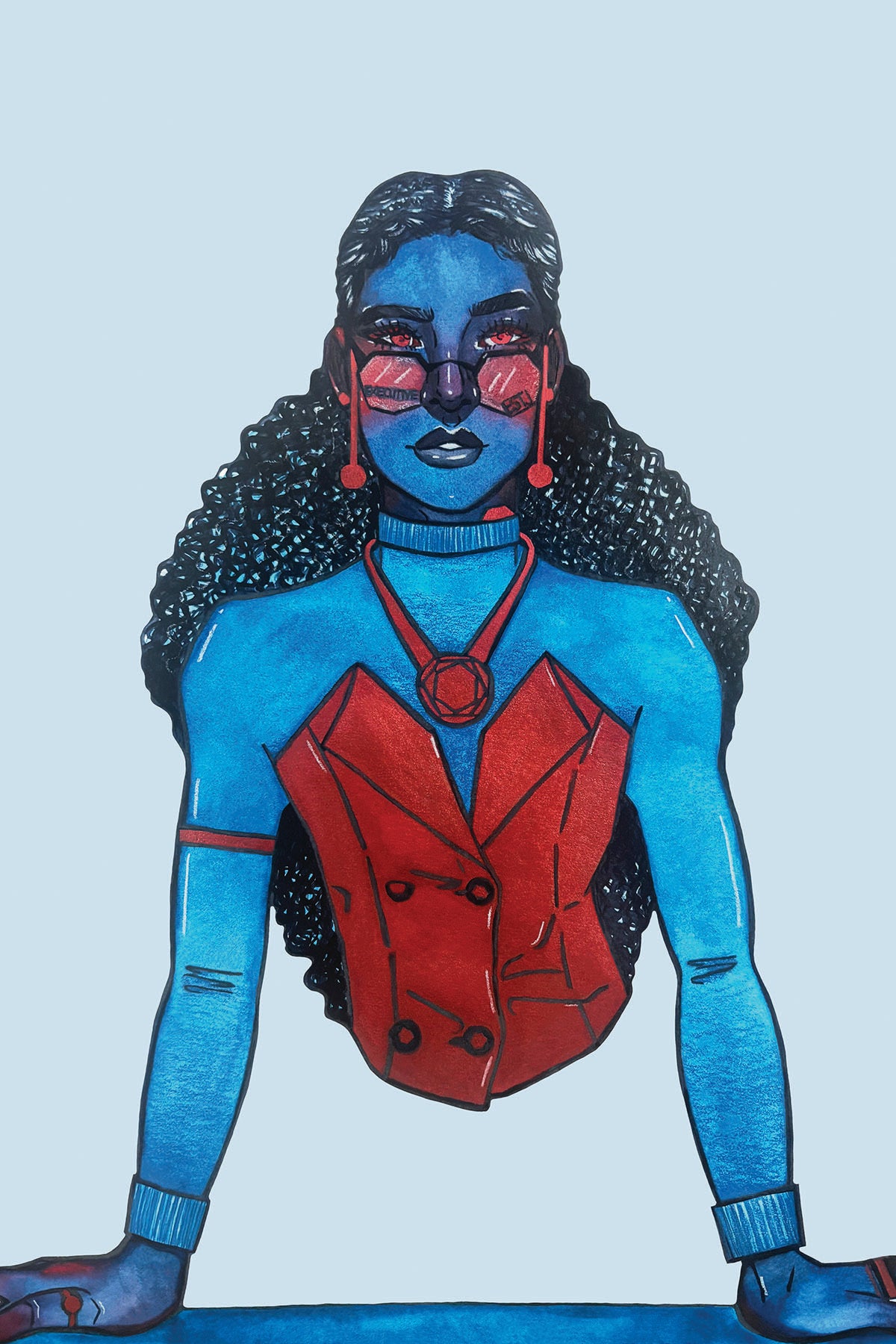 4x6 in. Watercolor Art Print from Original Painting “Executive” by Nightowl Doodles, Fine Art Print, Mixed Media Painting Print