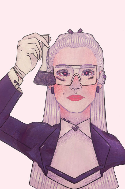 8x10 in. Watercolor Art Print from Original Painting “Logician” by Nightowl Doodles, Fine Art Print, Mixed Media Painting Print