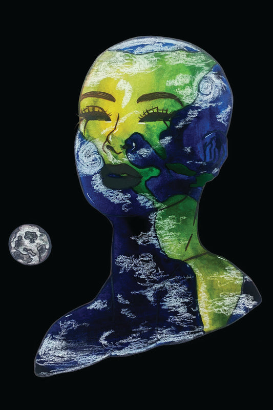 4x6 in. Watercolor Art Print from Original Painting “Earth” by Nightowl Doodles, Fine Art Print, Mixed Media Painting Print