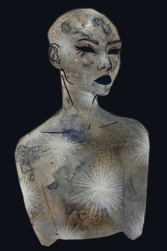 8x10 in. Watercolor Art Print from Original Painting “Mercury” by Nightowl Doodles, Fine Art Print, Mixed Media Painting Print