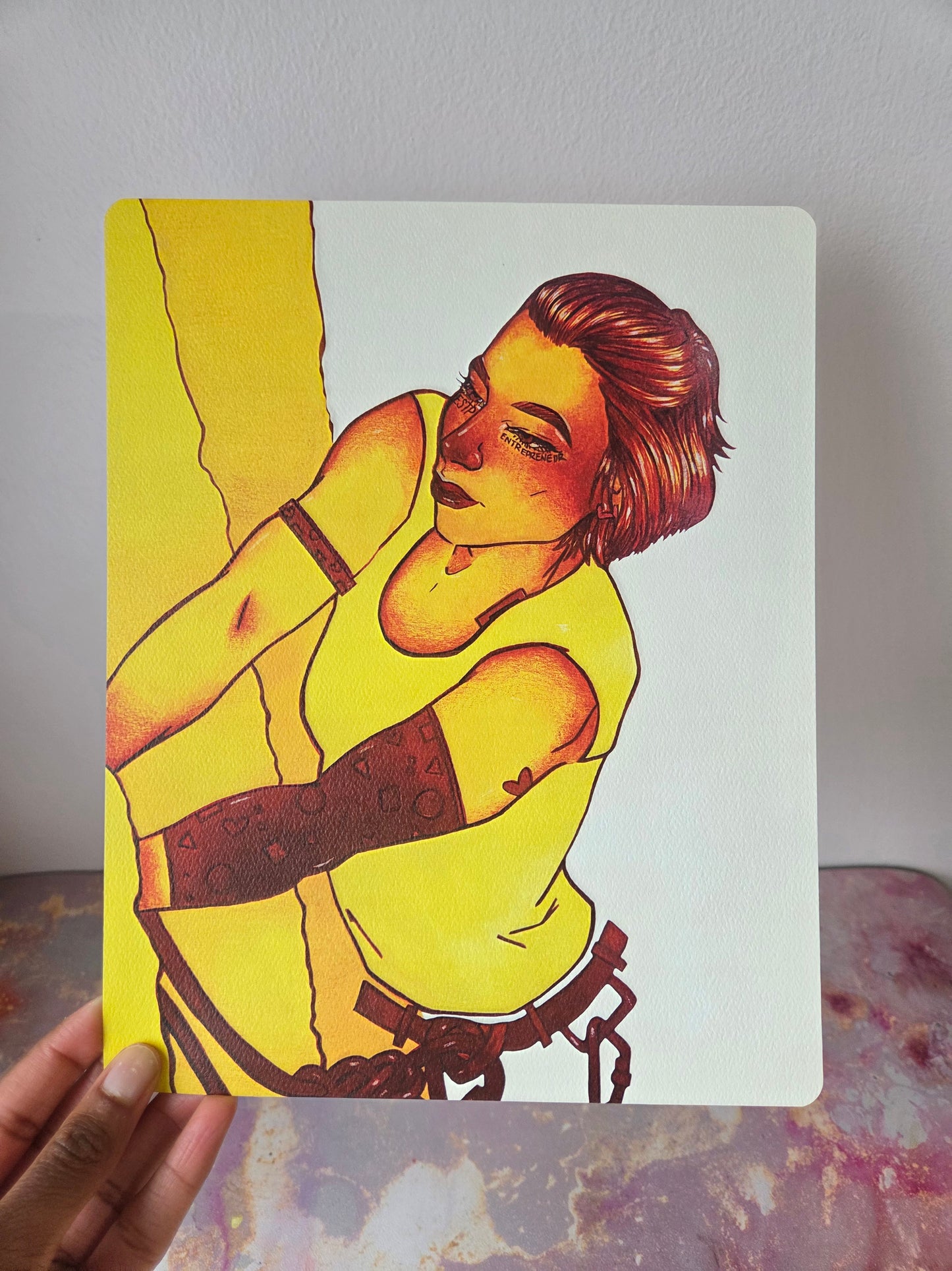 8x10 in. Watercolor Art Print from Original Painting “Entrepreneur” by Nightowl Doodles, Fine Art Print, Mixed Media Painting Print