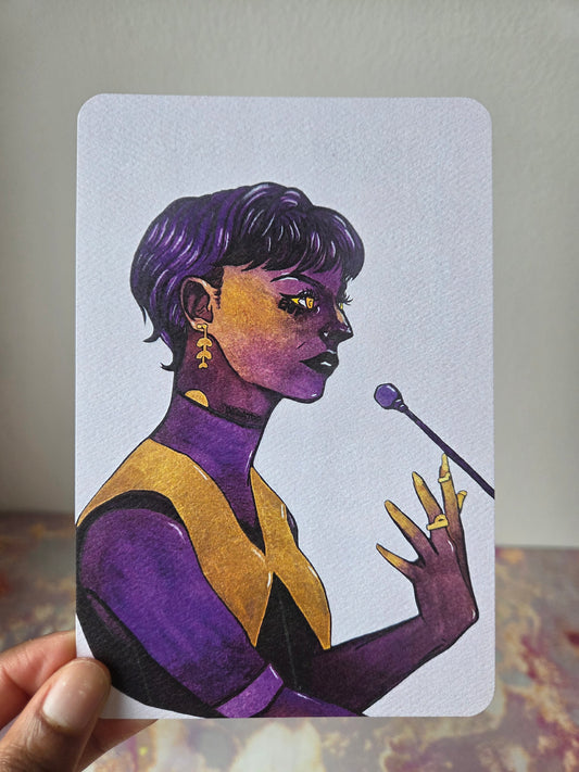 4x6 in. Watercolor Art Print from Original Painting “Debator” by Nightowl Doodles, Fine Art Print, Mixed Media Painting Print