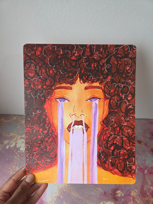 8x10 in. Watercolor Art Print from Original Painting “Waterfall Tears” by Nightowl Doodles, Fine Art Print, Mixed Media Painting Print