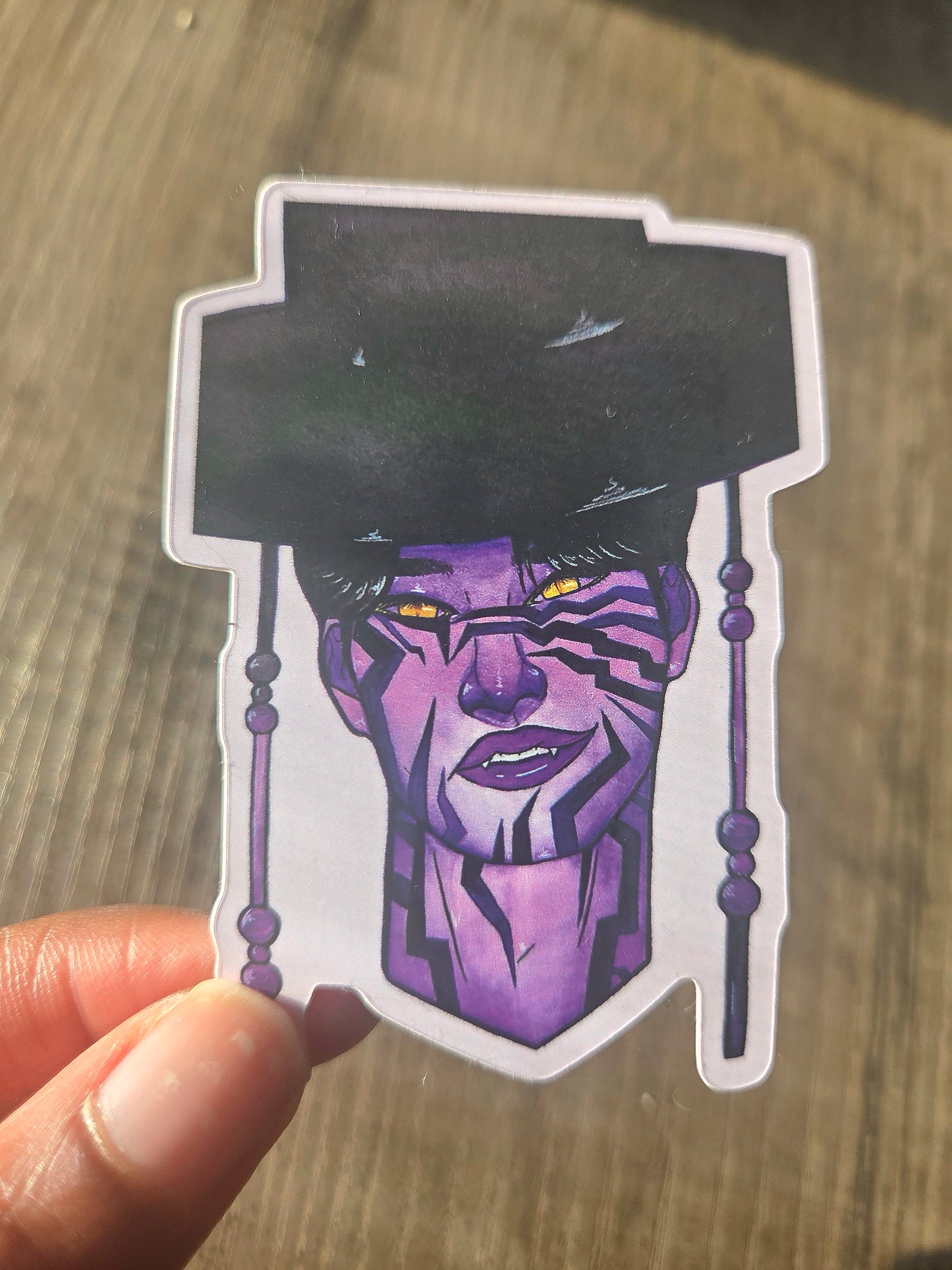 2x3 in. Matte Sticker of Jinu Fanart from K-pop Demon Hunters in Demon Form by Nightowl Doodles, Fine Art Sticker, Mixed Media Painting Sticker