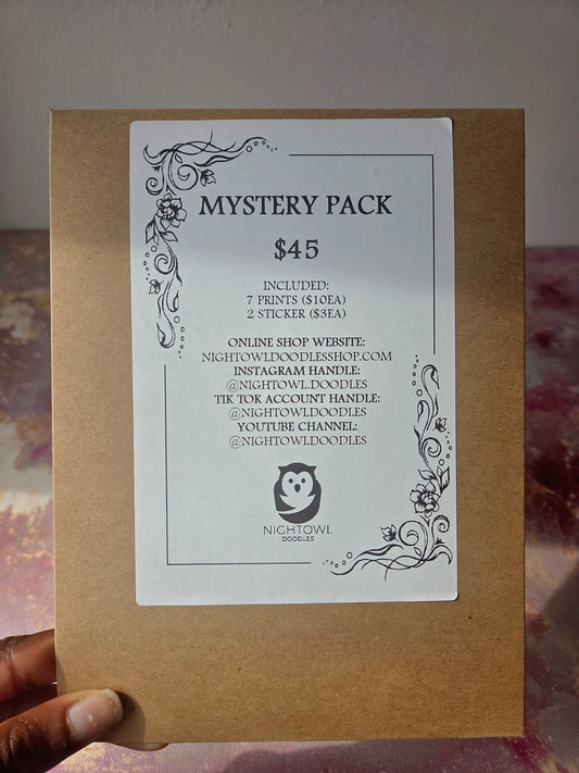 Tier 3 - $45 Mystery Pack - 7 Mini Prints and 2 Stickers