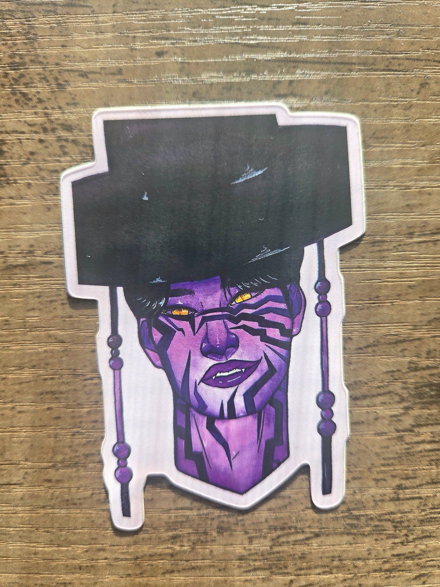 2x3 in. Matte Sticker of Jinu Fanart from K-pop Demon Hunters in Demon Form by Nightowl Doodles, Fine Art Sticker, Mixed Media Painting Sticker