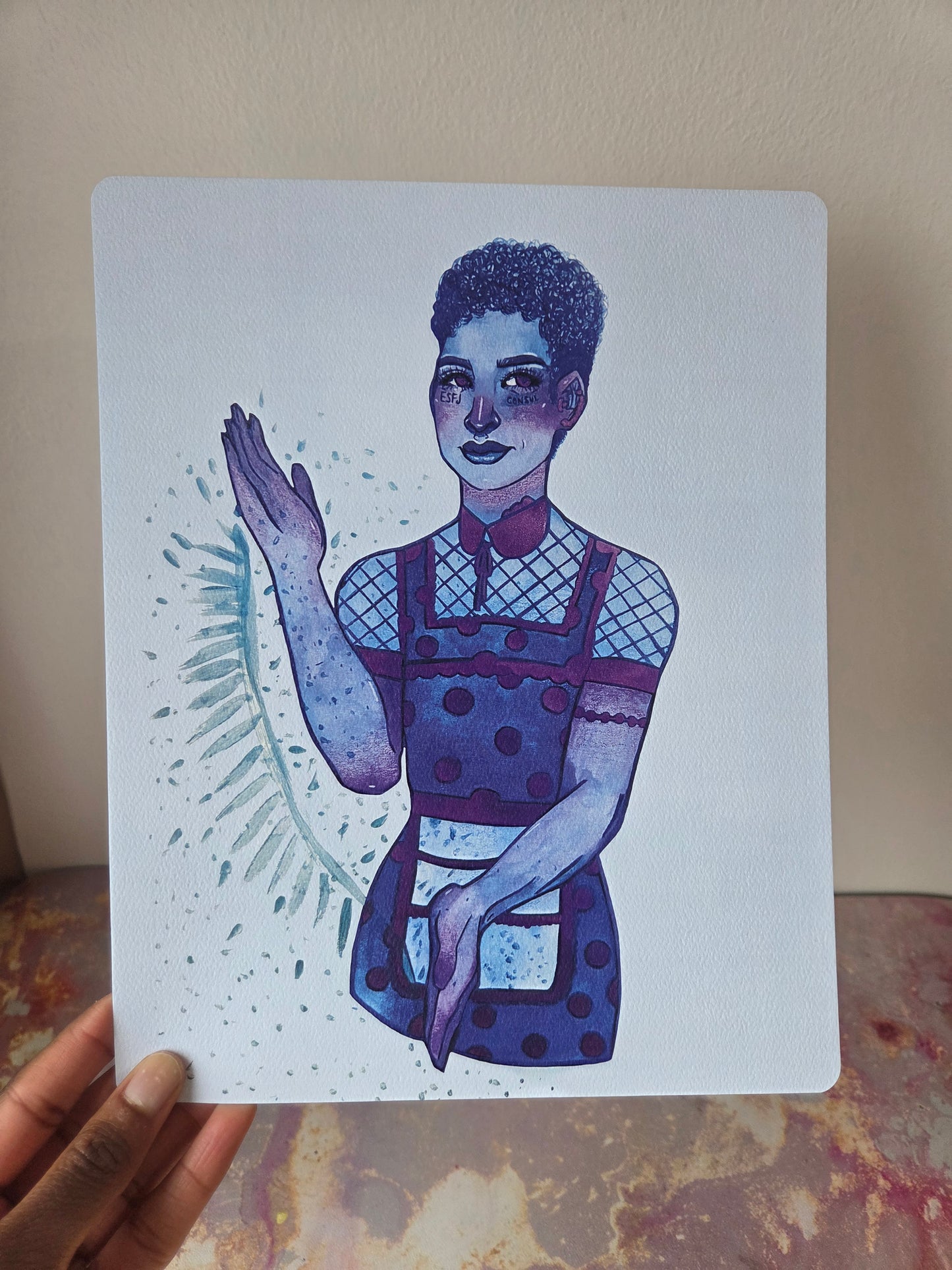 8x10 in. Watercolor Art Print from Original Painting “Consul” by Nightowl Doodles, Fine Art Print, Mixed Media Painting Print