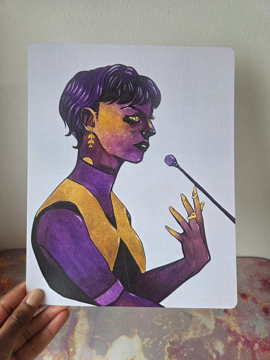 8x10 in. Watercolor Art Print from Original Painting “Debator” by Nightowl Doodles, Fine Art Print, Mixed Media Painting Print