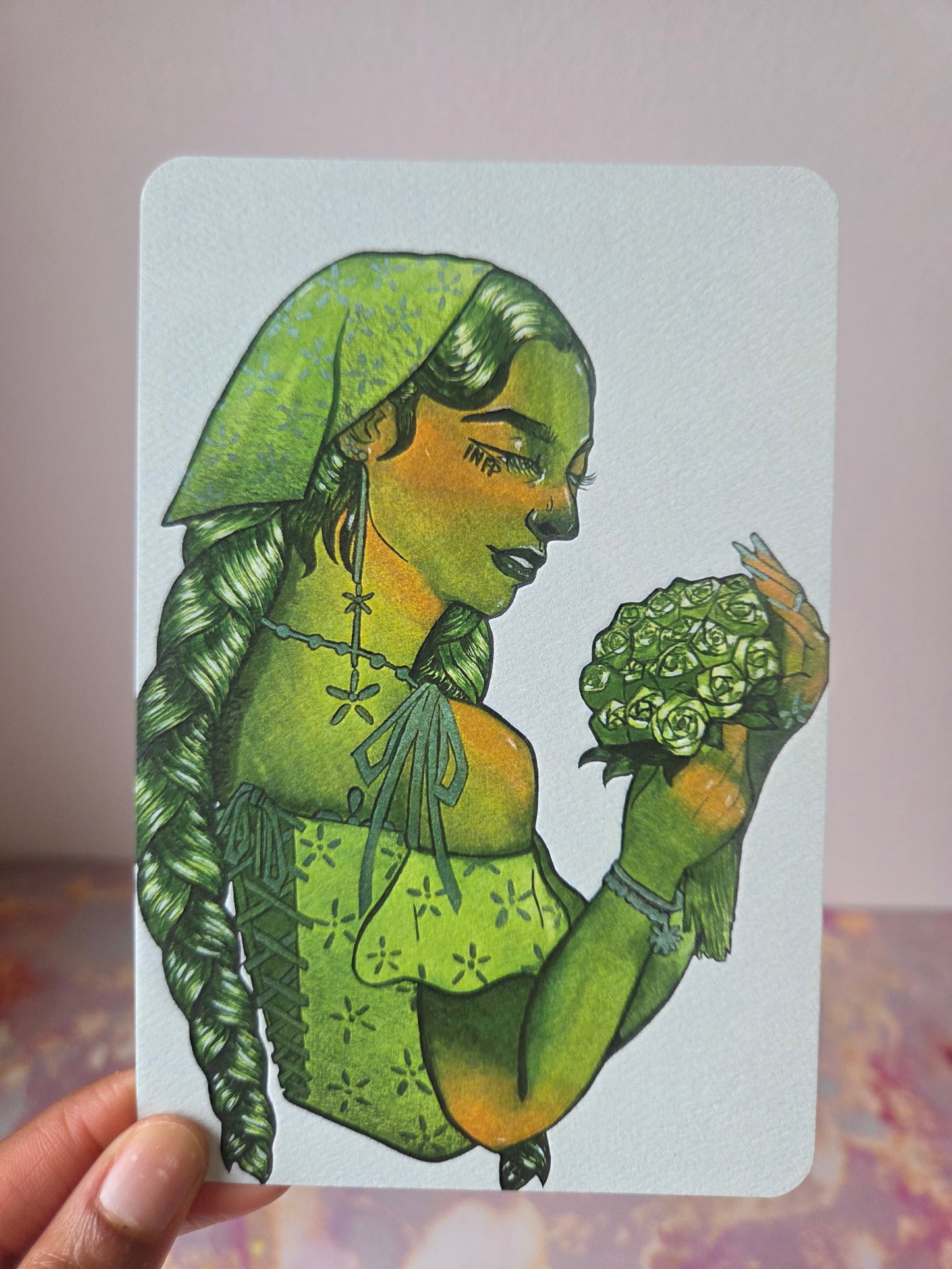 4x6 in. Watercolor Art Print from Original Painting “Mediator” by Nightowl Doodles, Fine Art Print, Mixed Media Painting Print