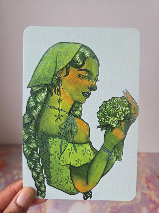 4x6 in. Watercolor Art Print from Original Painting “Mediator” by Nightowl Doodles, Fine Art Print, Mixed Media Painting Print